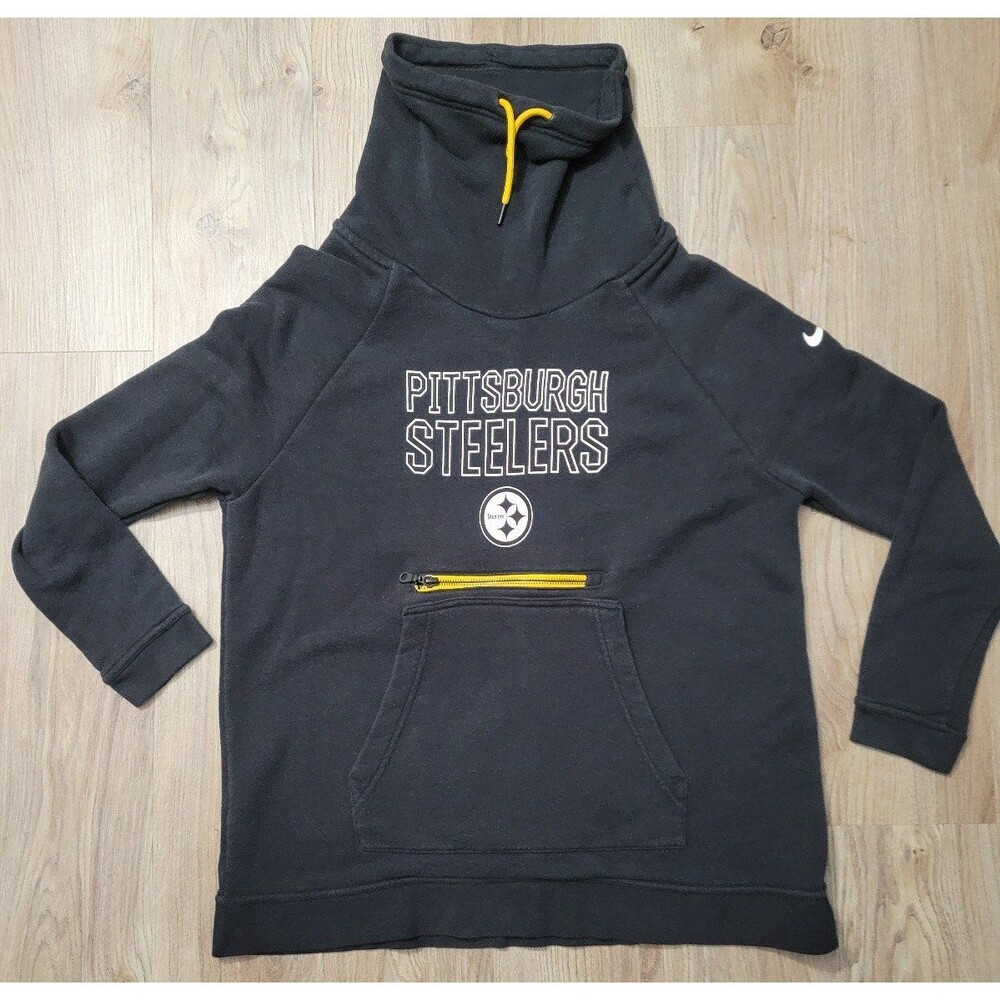 NFL Pittsburgh Steelers Nike Cowl neck hoodie sweatshirt Women's Medium Black